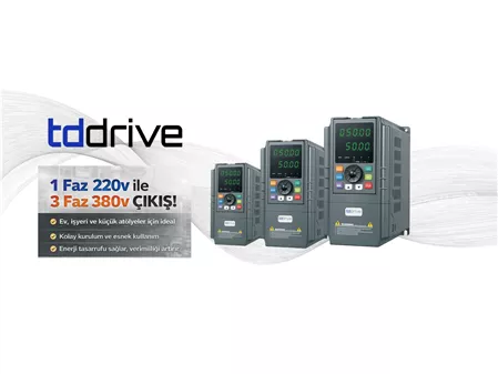 TDDRİVE 1 FAZ 220V GİRİŞ- 3 FAZ 380V ÇIKIŞ SÜRÜCÜ TÜRKİYE